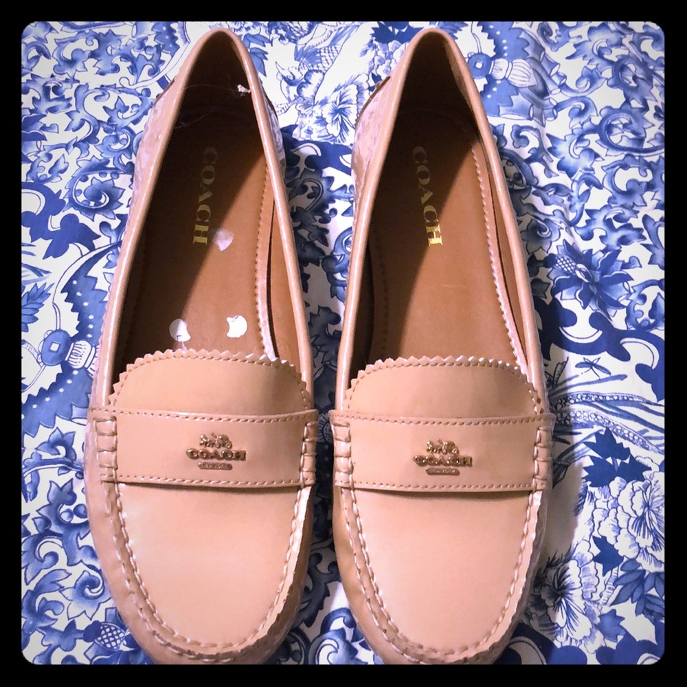 Coach patent leather driving shoes size 10